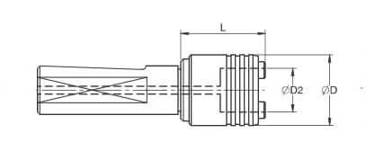 D1.25 (With Flat) Cylindrical TWFLK-IK3 - 3.818  Coolant Through Tapping Attachment